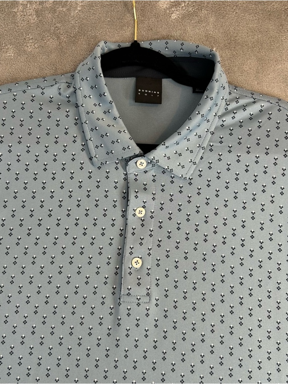 Dunning Golf Performance Polo Shirt All-Over Print Diamonds Men’s Size 2XL XXL